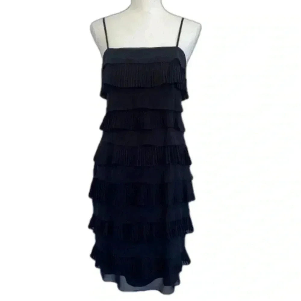 Calvin Klein Multi-tiered Black Cocktail Dress Size 4